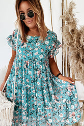 Feels Right – Kurzärmliges Minikleid mit Blumendruck – 3 Farben